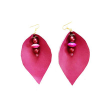 Load image into Gallery viewer, thecrochetbasket.com Leather-earring-pink-drop
