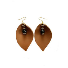 Load image into Gallery viewer, thecrochetbasket.com Leather-earring-brown-drop