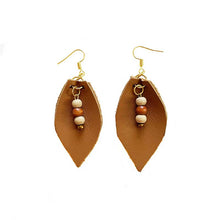 Load image into Gallery viewer, thecrochetbasket.com Leather-earring-dark-brown-drop
