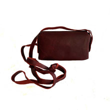 Load image into Gallery viewer, thecrochetbasket.com Leather Woman Handbag Red Small Cross Long Cord