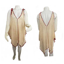 Load image into Gallery viewer,  woman Blouse Cream Red crochet - thecrochetbasket.com