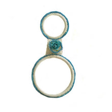 Load image into Gallery viewer, Towel Hangers blue crochet ring - thecrochetbasket.com