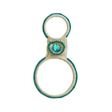Load image into Gallery viewer, Towel Hangers blue crochet ring - thecrochetbasket.com