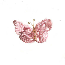 Load image into Gallery viewer, butterfly hairpin crochet pink - thecrochetbasket.com