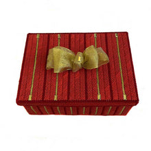 Load image into Gallery viewer, plastic canvas gift box red gold - thecrochetbasket.com